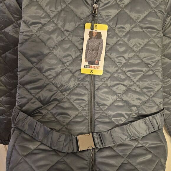 32 Degrees Ladies' Belted Diamond Quilt Jacket / Color Teal / Size Small / NEW - Picture 9 of 9